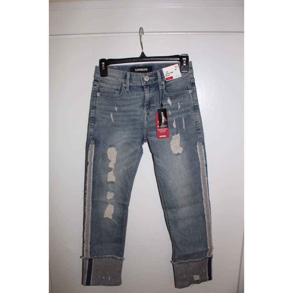 express cuffed skinny mid-rise jeans - new w tags!